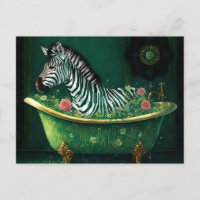 Rolig zebra i ett badkar