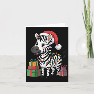 Rolig Zebra Julhatt Djurälskare Fula Jul Kort