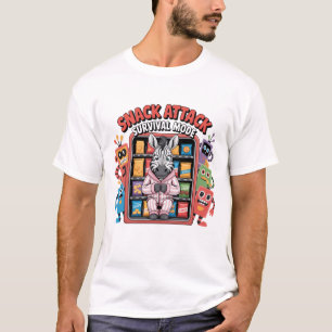Rolig Zebra-överlevnadsläge för Snack Attack T Shirt