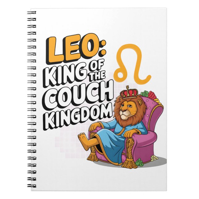 Rolig Zodiac Lejon design Anteckningsbok (Framsidan)