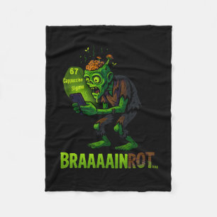 Rolig Zombie Brainrot Meme 6 7 Halloween Pojkar Ba Fleecefilt