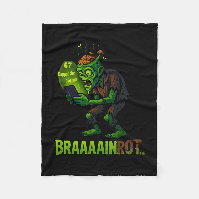 Rolig Zombie Brainrot Meme 6 7 Halloween Pojkar Ba Fleecefilt (Framsidan)