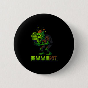 Rolig Zombie Brainrot Meme 6 7 Halloween Pojkar Ba Knapp