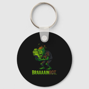 Rolig Zombie Brainrot Meme 6 7 Halloween Pojkar Ba Nyckelring