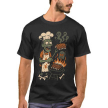 Rolig Zombie Grillmästare – Skelett BBQ Kock Konst