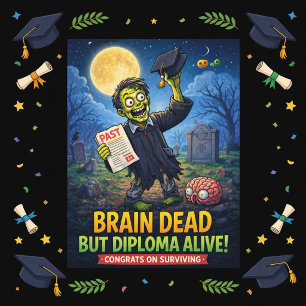 Rolig Zombie-tema Examensdesign Julkort