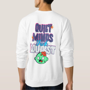 Rolig Zombiehjärna-grafik och typsnitts-t-shirt Lång Ärmad Tröja