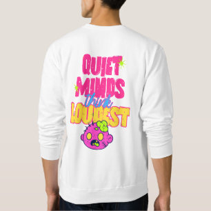 Rolig Zombiehjärna Grafik och Typsnitts T-Shirt Lång Ärmad Tröja