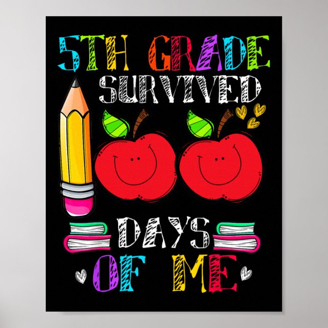 Roliga 100 dagar i skolan 5:e klass överlevde 100  poster (Framsidan)