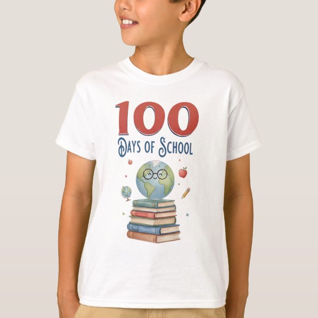 Roliga 100 dagar i skolan t shirt (Framsida)
