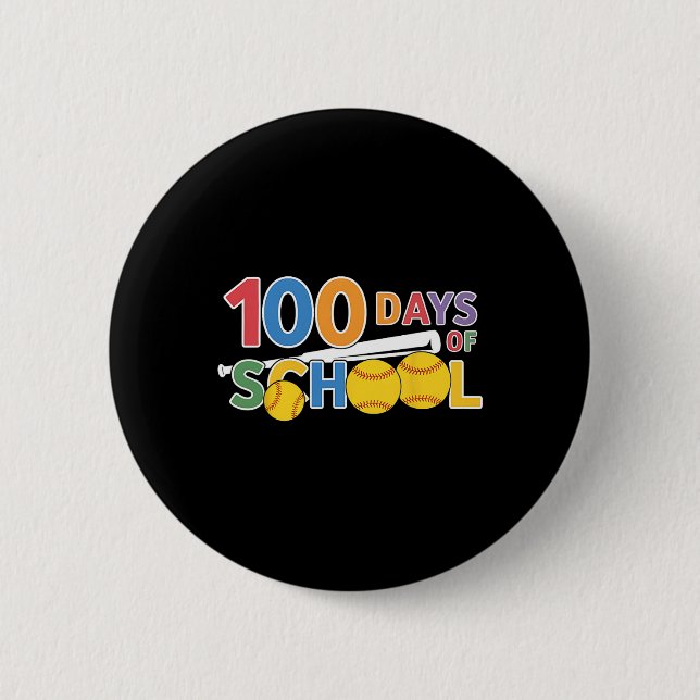 Roliga 100 Dagar Skola Mjukis för Lärare Elever Knapp (Framsida)