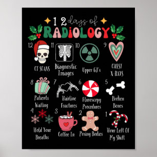 Roliga 12 dagar av radiologi jul strålar röntgen poster