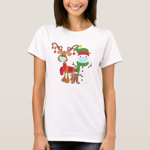 Roliga 2021 renar snöman ansiktsmasker t shirt
