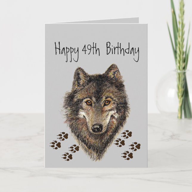 Roliga 39th Forty nio födelsedag varg, varger Kort (Framsida)