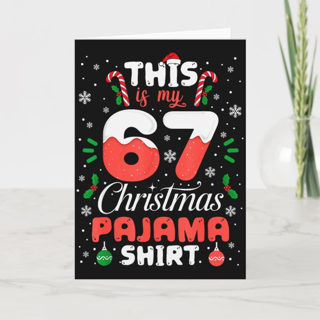 Roliga 67 julpyjamas jul skjorta Six Seven Meme Br Kort (Framsida)
