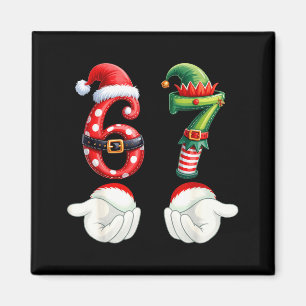 Roliga 67 julpyjamas Six Seven Meme 6 7 Tomte Magnet