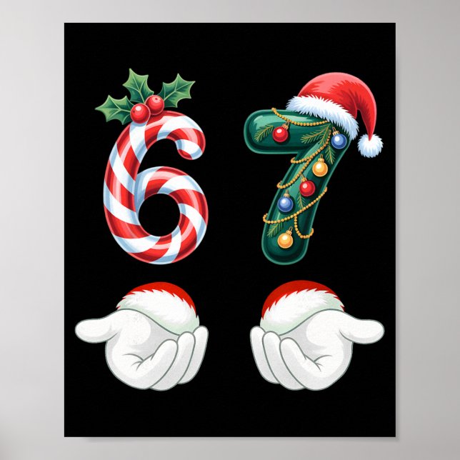 Roliga 67 julpyjamas Six Seven Meme 6 7 Tomte  Poster (Framsidan)
