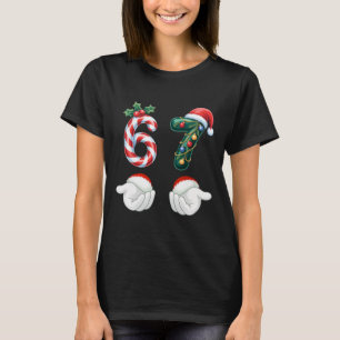 Roliga 67 julpyjamas Six Seven Meme 6 7 Tomte  T Shirt