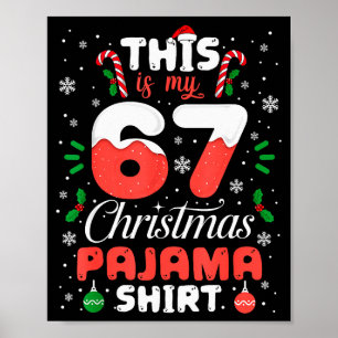 Roliga 67 julpyjamas tröja sex sju meme Br Poster