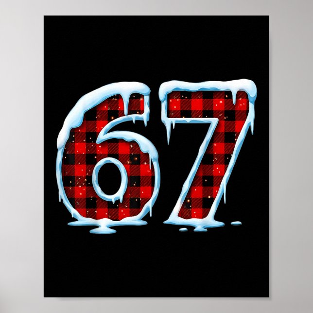 Roliga 67 Sex Sju Meme Julpyjamas  Poster (Framsidan)