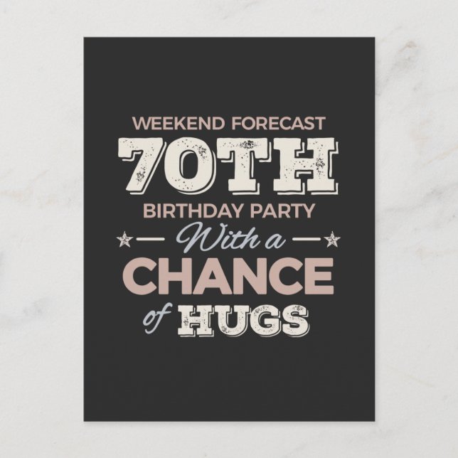 Roliga 70-årsfirande citat vykort (Framsida)