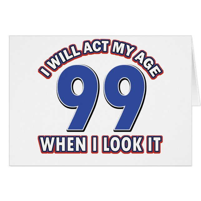 Roliga 99 åriga designer hälsningskort (Framsidan Horizontal)