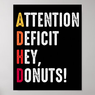Roliga ADHD-munkar som säger Uppmärksamhetsmedvete Poster
