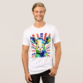 Roliga akvarell färgglada får t shirt