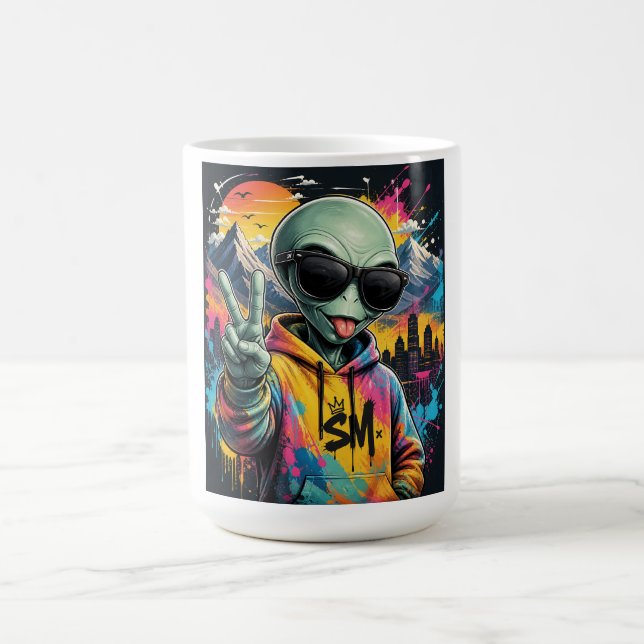 Roliga Alien-vibbar Kaffemugg (Center)