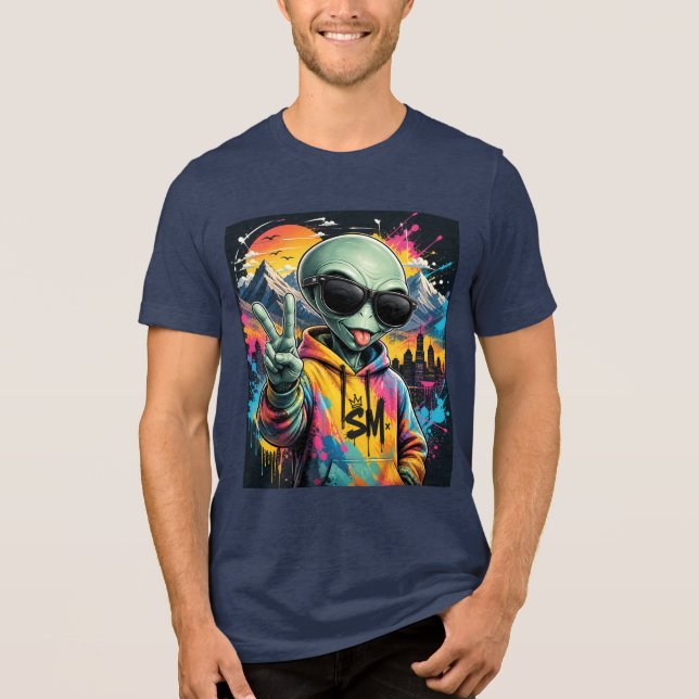 Roliga Alien-vibbar T Shirt (Framsida)