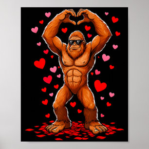 Roliga Alla Hjärtans Dag Bigfoot Hjärtan Singlar S Poster