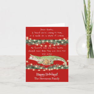 Roliga Alligator Santa Cookies Festiv jul Helgkort