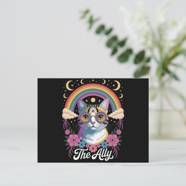 Roliga Ally Ca Pride-solglasögon Gay Pride HBTQ  Vykort (Stående Fram)