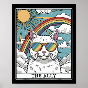 Roliga Ally Katt Solglasögon Lgbtq Gay Lesbisk Biu Poster