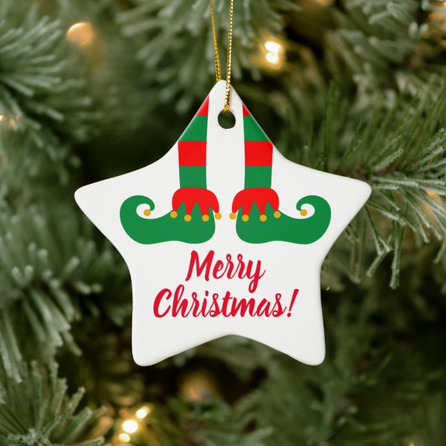 Roliga älva fötter God Jul träd prydnad present Julgransprydnad Keramik (Träd)