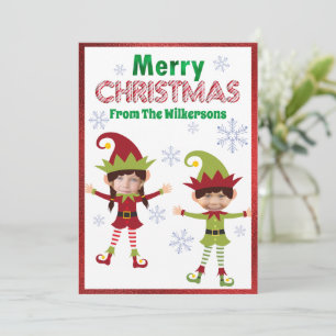 Roliga Älvor Anpassade Barnfoton God Jul Julkort