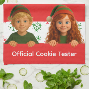Roliga älvor ansikten Officiell Cookie Tester Ju Kökshandduk