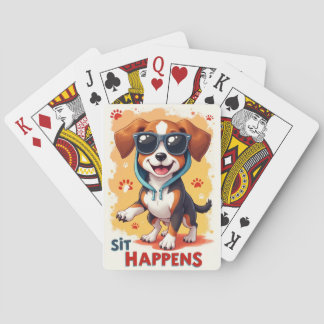 Roliga amerikansk engelsk rävhund solglasögon hood casinokort