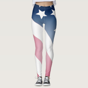 Roliga amerikanska flaggstjärnor och ränder, röda, leggings