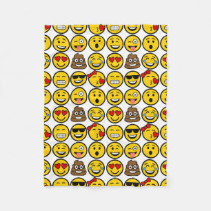 Roliga ansikten för Emoji mönstersinnesrörelse Fleecefilt