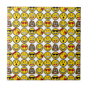 Roliga ansikten för Emoji mönstersinnesrörelse Kakelplatta