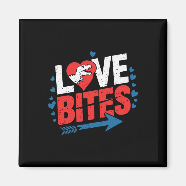 Roliga anti-valentinsdagsdinosaurier Kärleksbett P Magnet (Framsidan)