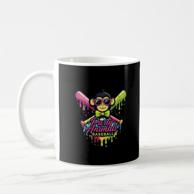 Roliga apor för damer Baseball  Kaffemugg (Vänster)