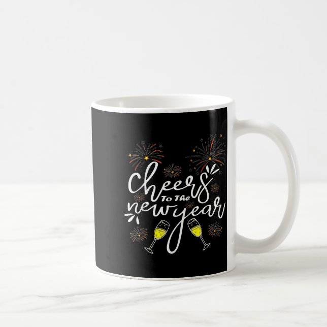 Roliga applåder till nyår räknar ner nytt år  kaffemugg (Höger)