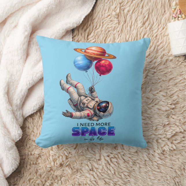 Roliga Astronaut Planet Ballonger - Jag Behöver Me Kudde (Filt)