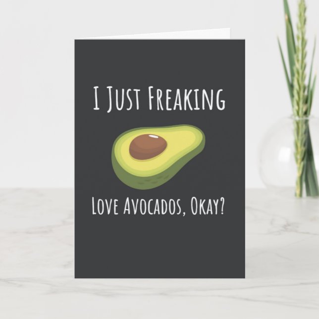 Roliga Avokado Kort Frukt Trendigt Glad Vegan (Framsida)