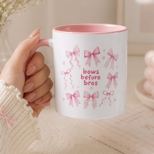 Roliga Bågar Före Bröder Söt Rosa Coquette Present Mugg (Skapare uppladdad)