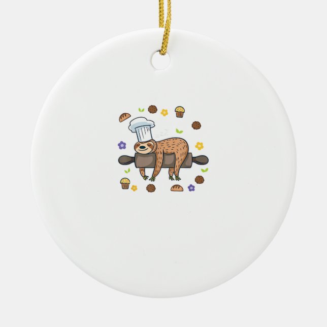 Roliga bakpresenter - Lutfiskbagare Cupcakeälskare Julgransprydnad Keramik (Framsidan)
