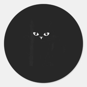 Roliga barn Halloween svart katt illustration Runt Klistermärke