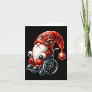 Roliga barn rullstol tomte grafik för män jul kort